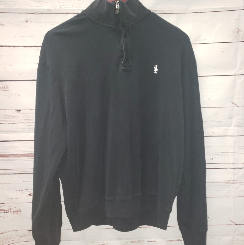 Black Polo golf quarter zip sweater